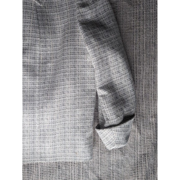 TAHARI ASL Tweed Cream & Silver Sparkle Jacket Blazer 14 Black Accent Buttons - Picture 10 of 12